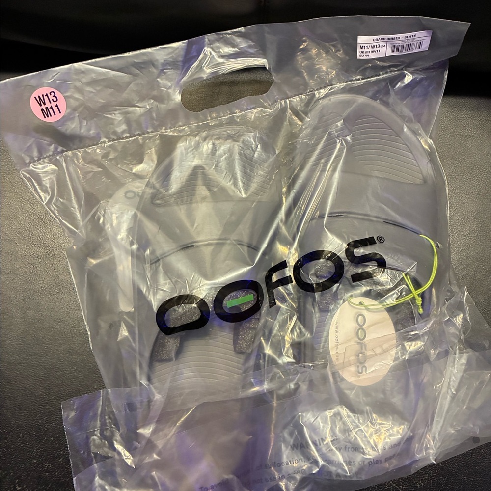 OOFOS Gray Slide Sandals